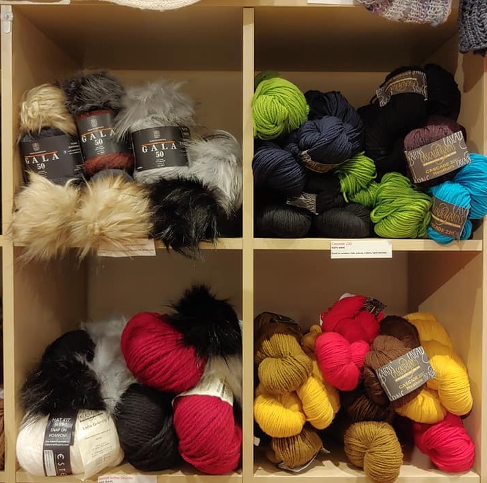Four Shelves of 100% Wool Yarn